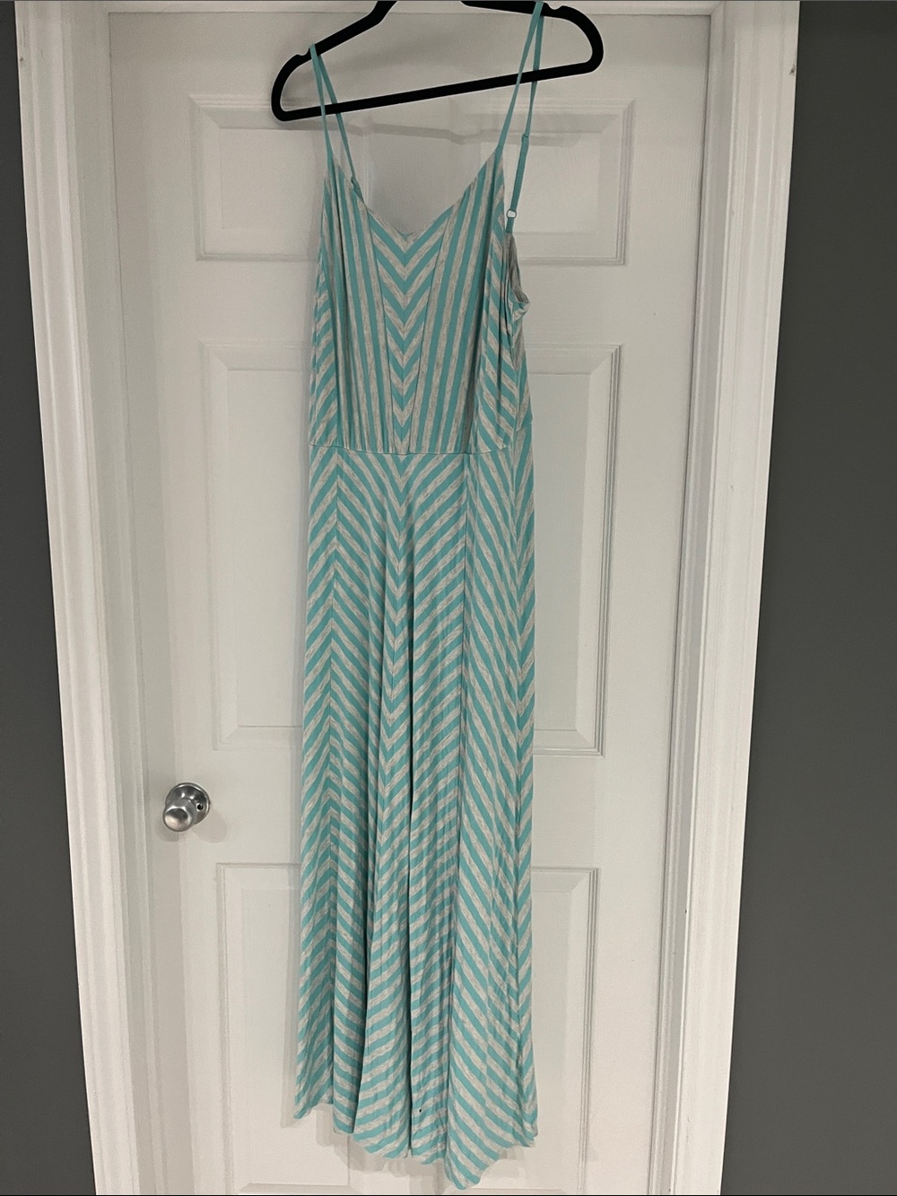 Ricki's Aqua and White Striped Maxi Dress